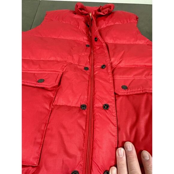 Vintage SKOR Adventure Outdoor Gear Goose Down Puffer Vest Red Size XL - Picture 5 of 12